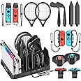 Switch Sports Accessories Bundle with Organizer Station Compatible with Nintendo Switch/OLED Console & Joy-con, Storage and Organizer for Switch Sports Game, Family Sports Party Accessories Kit, Black