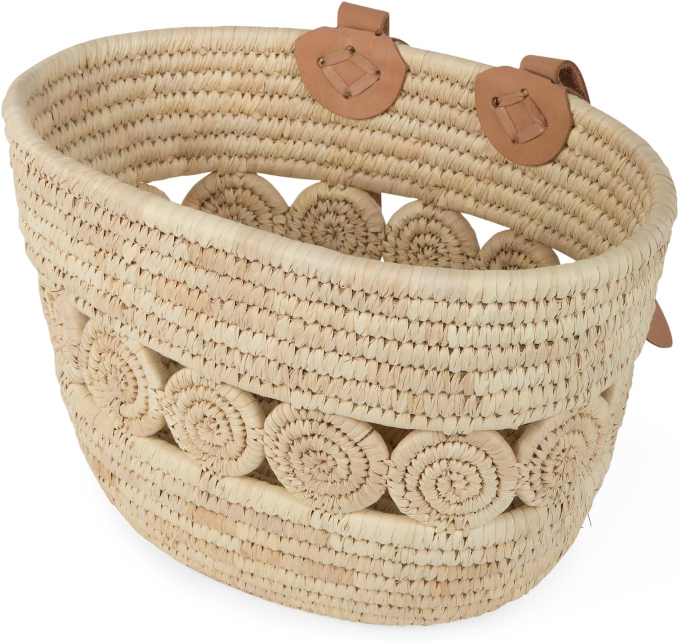 Ten Thousand Villages Front Handlebar Woven Palm Leaf Bicycle Basket 'Palm Leaf Bike Basket'