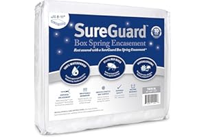 SUREGUARD MATTRESS PROTECTORS Twin XL SureGuard Box Spring Encasement - 100% Waterproof, Bed Bug Proof, Hypoallergenic - Premium Zippered Six-Sided Cover White