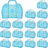 Hsei 16 Pcs Girls Jelly Purse Bags Easter Basket Reusable Jelly Beach Bag Plastic Beach Tote Gift Basket for Kid Girl