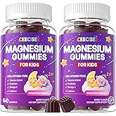 CEECISEE Magnesium Gummies Supplement for Kids 4+: Organic Chewable Supplement with Citrate Magnesium VitaminB6 D3 Zinc L-Theanine - Extra Strength Zzz Aid Overall Health Support for Kids(120Count)