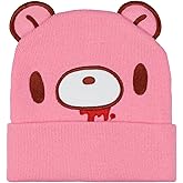 Bioworld Gloomy Bear Beanie Embroidered Face Design with 3-D Ears Adult Knitted Winter Hat Pink