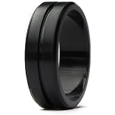 Unii Mens silicone wedding band men | Silicone Wedding Ring | Rubber Wedding Rings for Men | Mens Rubber Wedding Band | Thin Groove Ring 7mm Wide | Rubber Ring Men for Work, Sport, Workout