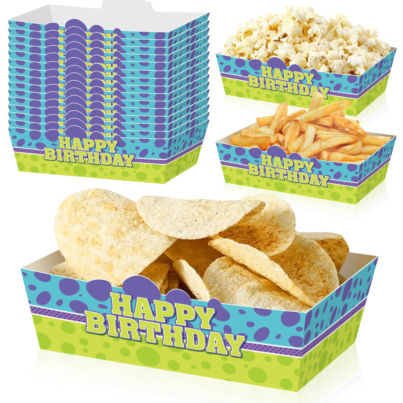 Photo 1 of 25Pcs Monster Disposable Paper Food Trays for Monster Theme Birthday Party Supplies Baby Shower Decorations