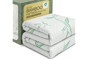 Beddora Bamboo Mattress Protector Queen – 100% Waterproof TPU, Cooling Breathable Viscose from Bamboo, Noiseless Fitted Style