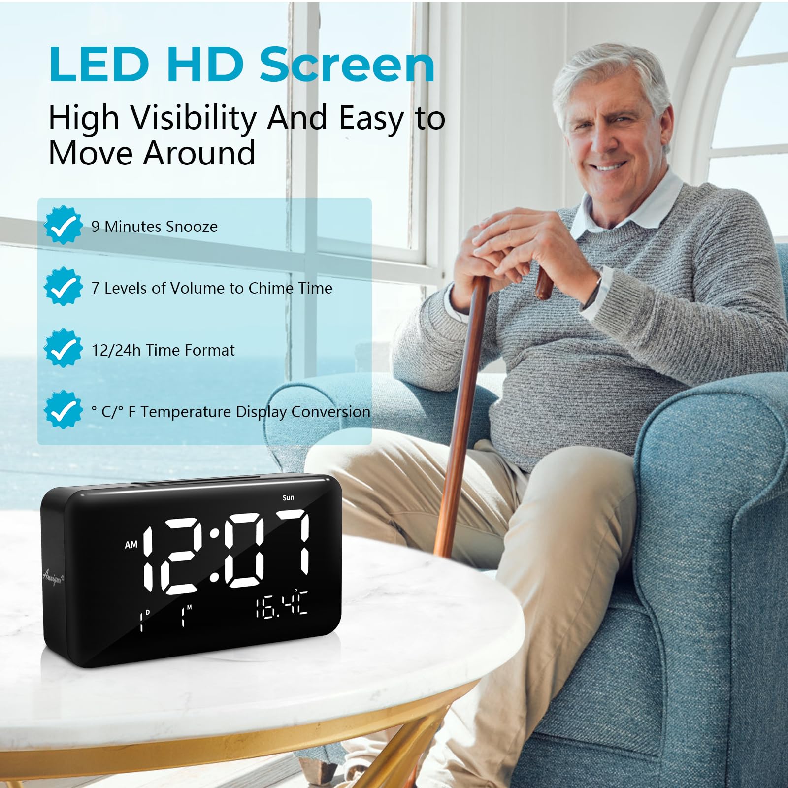 Mua Talking LED Clock, Talking Clock with Volume Control, Talking Alarm ...