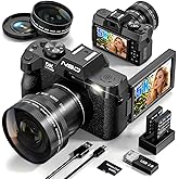 True 5K Digital Cameras for Photography 64MP - 16X Zoom, WiFi, with 64GB TF Card, Wide-Angle & Macro Lens, Autofocus & Anti-Shake, Vlogging Camera for YouTube Travel (Black)