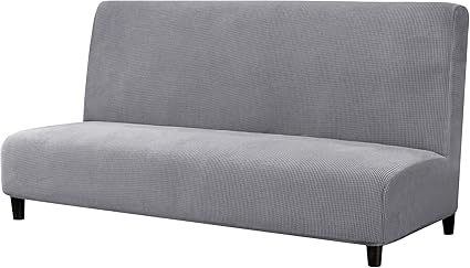 subrtex funda sofa cama sin brazos clic clac elastica fundas de sofa sin reposabrazos apoyabrazos ajustable anti aranazos gris claro