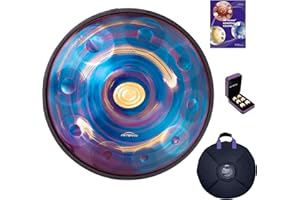 AS TEMAN HANDPAN ASTEMAN Handpan in D Minor,432hz 22inches with 10 notes, comes with a backpack, courses, finger sleeves, stand, cleaning cloth, and two mallets.