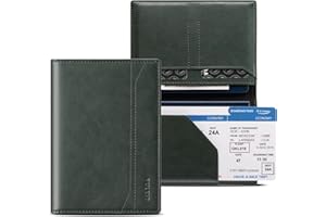 VULKIT Passport Holder for Travel, RFID Blocking Passport Cover, Slim Travel Wallet for Men & Women, Pine Green
