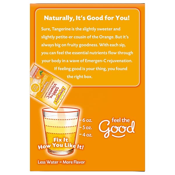 EMERGEN-C 1000MG VITAMIN C IMMUNE SUPPORT POWDER TANGERINE 30CT INCLUDES ZINC, MANGANESE, 7 B VITAMINS AND ELECTROLYTES FOR BACK TO SCHOOL ESSENTIALS