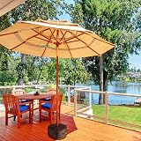 LATERN Patio Umbrella Sandbag 46CM Round Detachable Base Stand Weights Bag up view 6