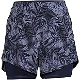 Avia Activewear Women's Running Shorts with Bike Liner (as1, Alpha, x_l, Regular, Regular, Tropical Fade)