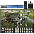 Baseball Stadiums of America Scratch Off Map | Lists National & Major League Teams | MLB Ballpark Wall Poster, Bucket List, & Tracker of Visited Parks | Gift for Baseball Enthusiasts & Sport Fans