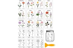 GLOBLELAND Lot de 18 feuilles d'autocollants vintage pour travaux manuels, 9,9 x 9,1 cm, motif fleurs sauvages, UV, DTF, déca