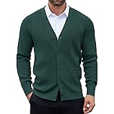 COOFANDY Men's Cardigan Sweaters with Button Lightweight Casual V Neck Long Sleeve Pockets Knitted Sweater