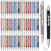 Yeaqee 100 Pcs Employee Appreciation Gifts Bulk Inspirational Metal Ink Ballpoint Pen with Motivational Quote for Coworker Team Office Staff Thank You Gifts(Multicolored,Member)