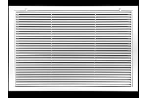 HVAC PREMIUM 30" X 20" Aluminum Return Filter Grille for 1" Filter - Easy Airflow - Linear Bar Grilles [Outer Dimensions: 32.5w X 22.5h]
