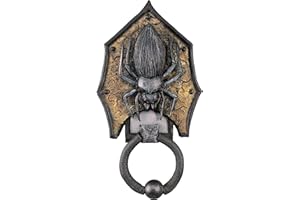 Animated Spider Door Knocker Halloween Decoration and Prop, 14" W x 2" D x 10 1/2" H, by Tekky Toys