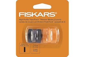 Fiskars TripleTrack Trimmer Replacement Blades - 2-Pack - High Profile Style I Blades for Cutting and Scoring - Arts and Crafts - Orange/Black