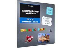 DLDIRECT Diamond Life Magnetic Board - Memo & Vision Board for Home, Office, and Classroom - Magnet Board for Kids - Pre-drilled Mounting Screws Included (Silver 24"x24")