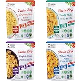Pasta Zing Variety Pack, 7 Pack (200g Each) &ndash; 2 Spaghetti, 2 Farfalle, 2 Elbow &amp; 1 Fusilli Pasta Packs &ndash; Fully Cooked Pasta Ready in 1 Minute &ndash; Italian Durum Wheat &ndash; Shelf Stable Meal Base