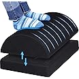 CushZone Foot Rest for Under Desk at Work Adjustable Foam for Office and Home, Office Desk Accessories，Comfortable Footrest with 2 Adjustable Heights，Back & Hip Pain Relief (Black-16.9 in)