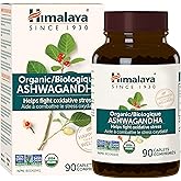 Himalaya Organic Ashwagandha, 90 Caplets, 3 Month Supply, USDA Certified Organic, Non-GMO, Gluten Free Supplement, 100% Ashwa