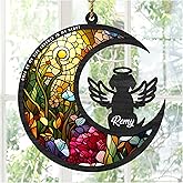 Dog Memorial Suncatcher, Personalized with Name Date Suncatcher, Pet Loss, Stained Glass Light Catcher, Gifts for Dog Lovers, Memorial Ornament Loss of Pet Sympathy Gift