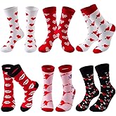 TENYSAF Fun Valentine Socks for Women - Funny Xmas Gifts for Female Novelty Cozy Crew Cotton Sock Set