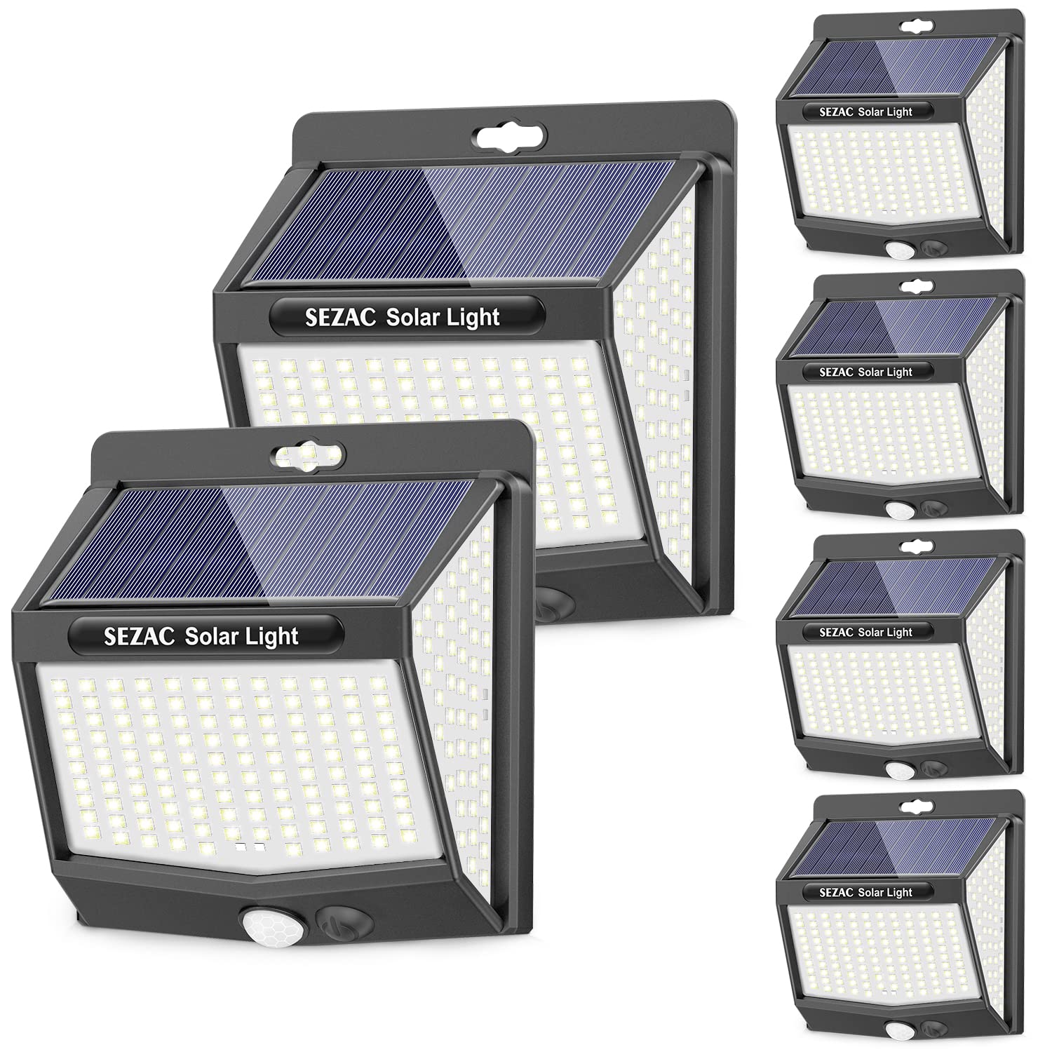 SEZAC Solar Lights Outdoor Garden 218LED 6Pack