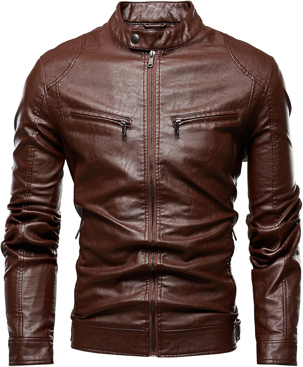 fleece lined faux leather jacket
