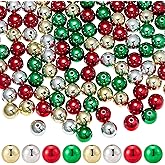 WEWAYSMILE 150Pcs 16mm Colorful Christmas Beads for Crafts Bulk Large Acrylic Christmas Beads for Jewelry Making Suitable DIY Beaded Pens Bracelet Gift