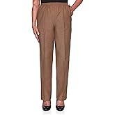 Alfred Dunner womens Plus-sizeclassic Signature Fit Textured Trousers With All-around Elastic Waistband Casual Pants, Taupe, 22 Plus