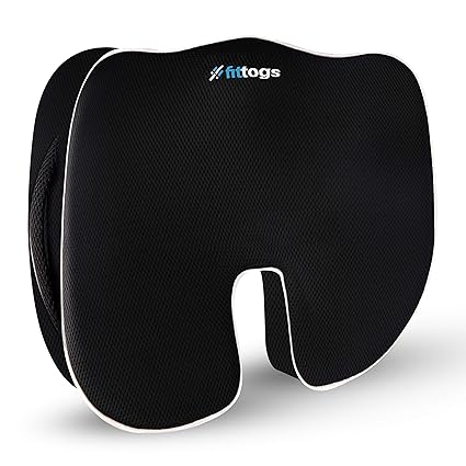Fittogs Memory Foam Orthopedic Coccyx Seat Cushion Lower Back