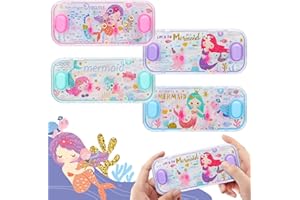 SevenQ Handheld Water Games, 4 Packs Mermaid Theme Water Toss Ring Game Aqua Toy Water Ring Game for Kids Handheld Stocking Stuffers