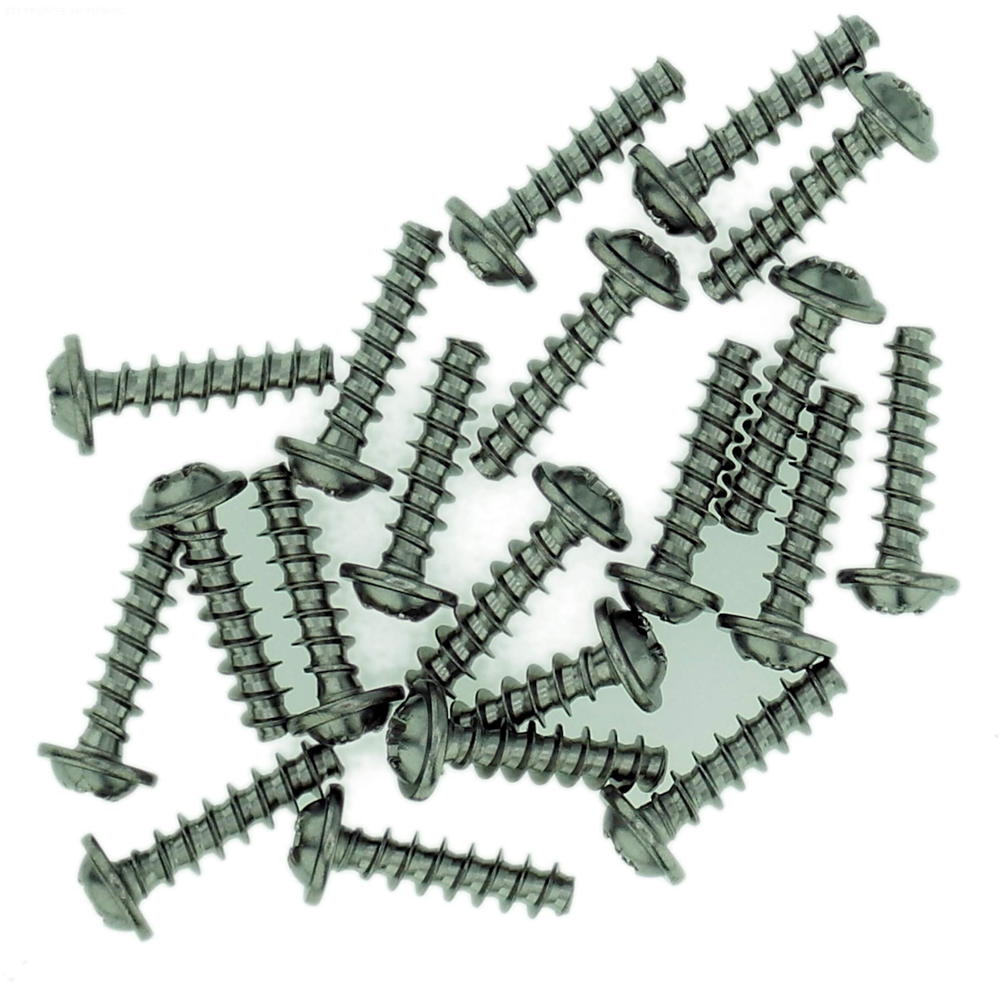 D4 (4mm x 10mm) Pozi Pan Screws for Plastic (Flanged) - Stainless Steel (A2) (Pack of 20)