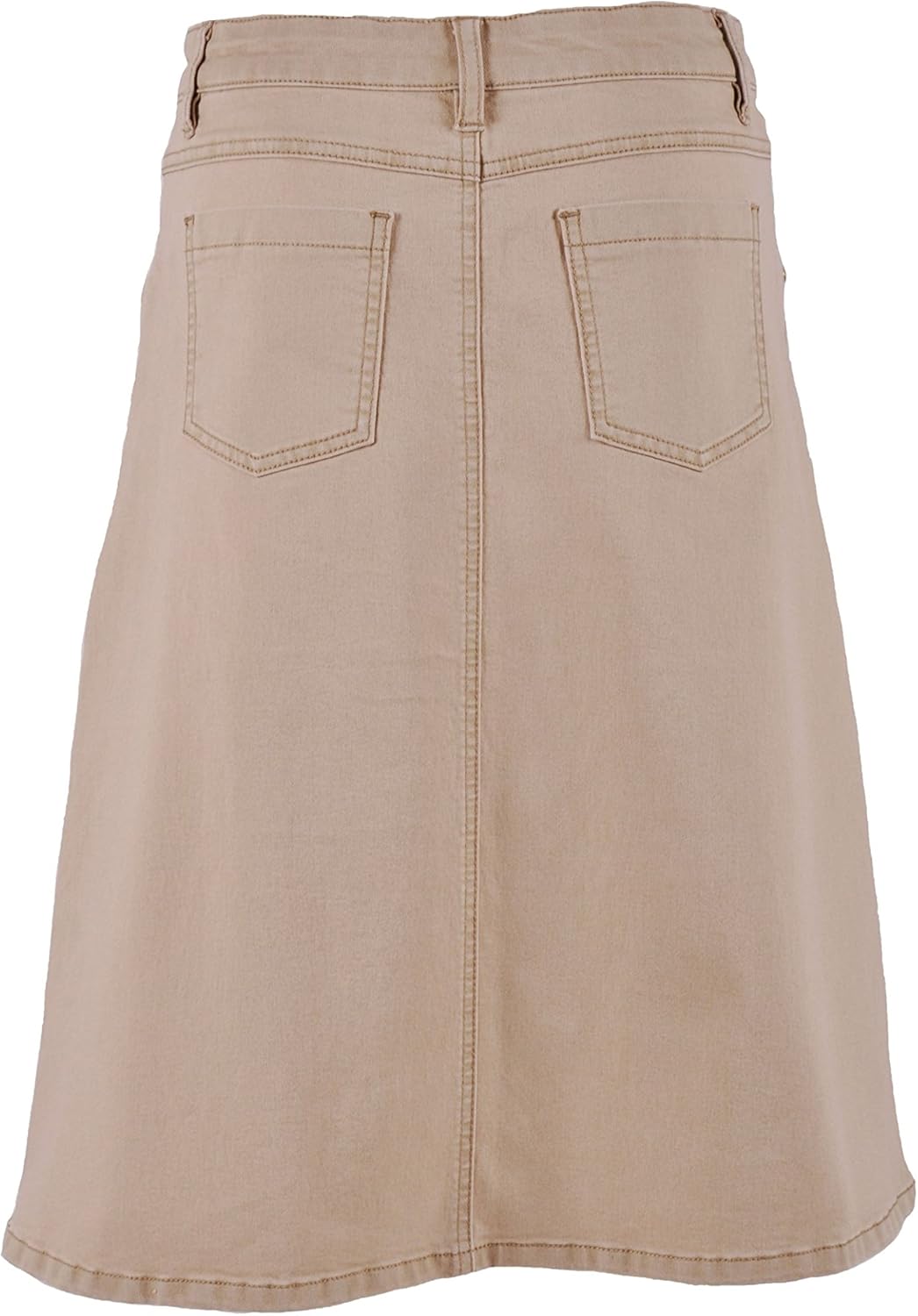 khaki denim skirt knee length