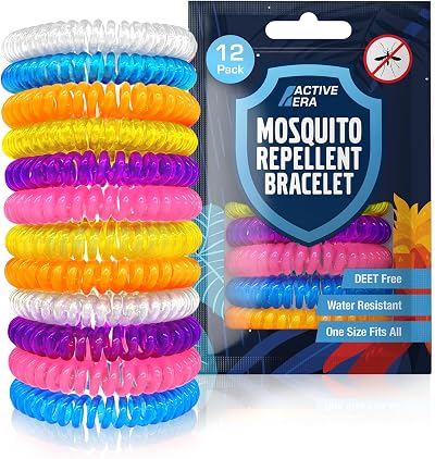 Active Era Mosquito Repellent Bracelet 12 Pack DEET Free 250H 10 Days