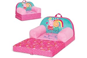 Delta Children - Peppa Pig Cozee Buddy Flip-Out Kids Chair - Greenguard Gold Certified, Pink