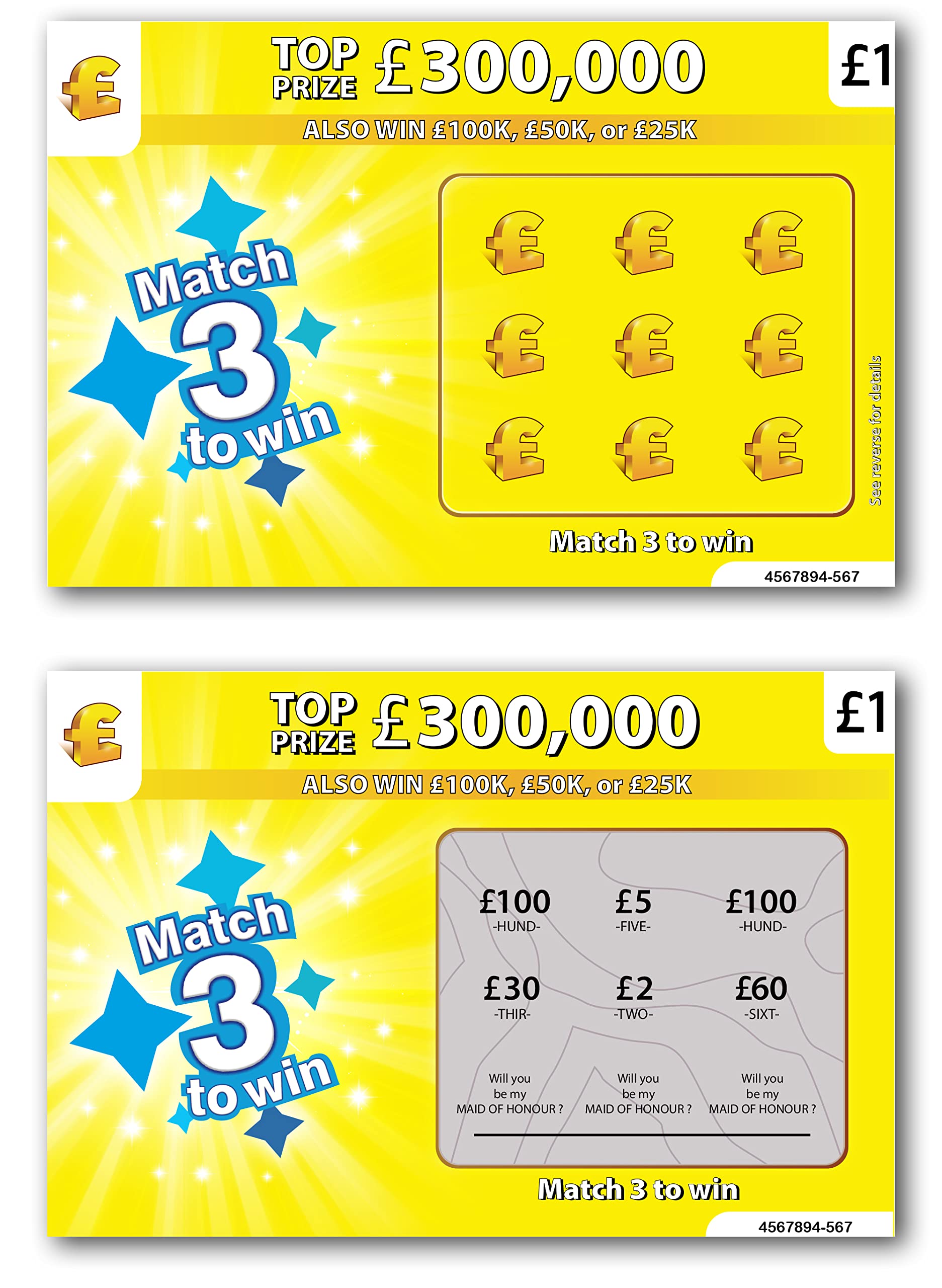 Will You Be My Maid Of Honour - Scratch To Reveal Wedding Card - Sentimental Maid of Honour Gifts - Unique Wedding Gifts - Will You Be My Bridesmaid Proposal - Set of 2 Scratch Tickets