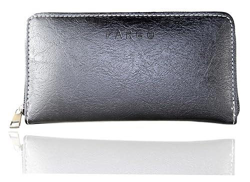 Fargo Coral PU Leather Womens & Girls Hand Wallet Clutch With Ultra Lightweight Technology (Black_FGO-077)