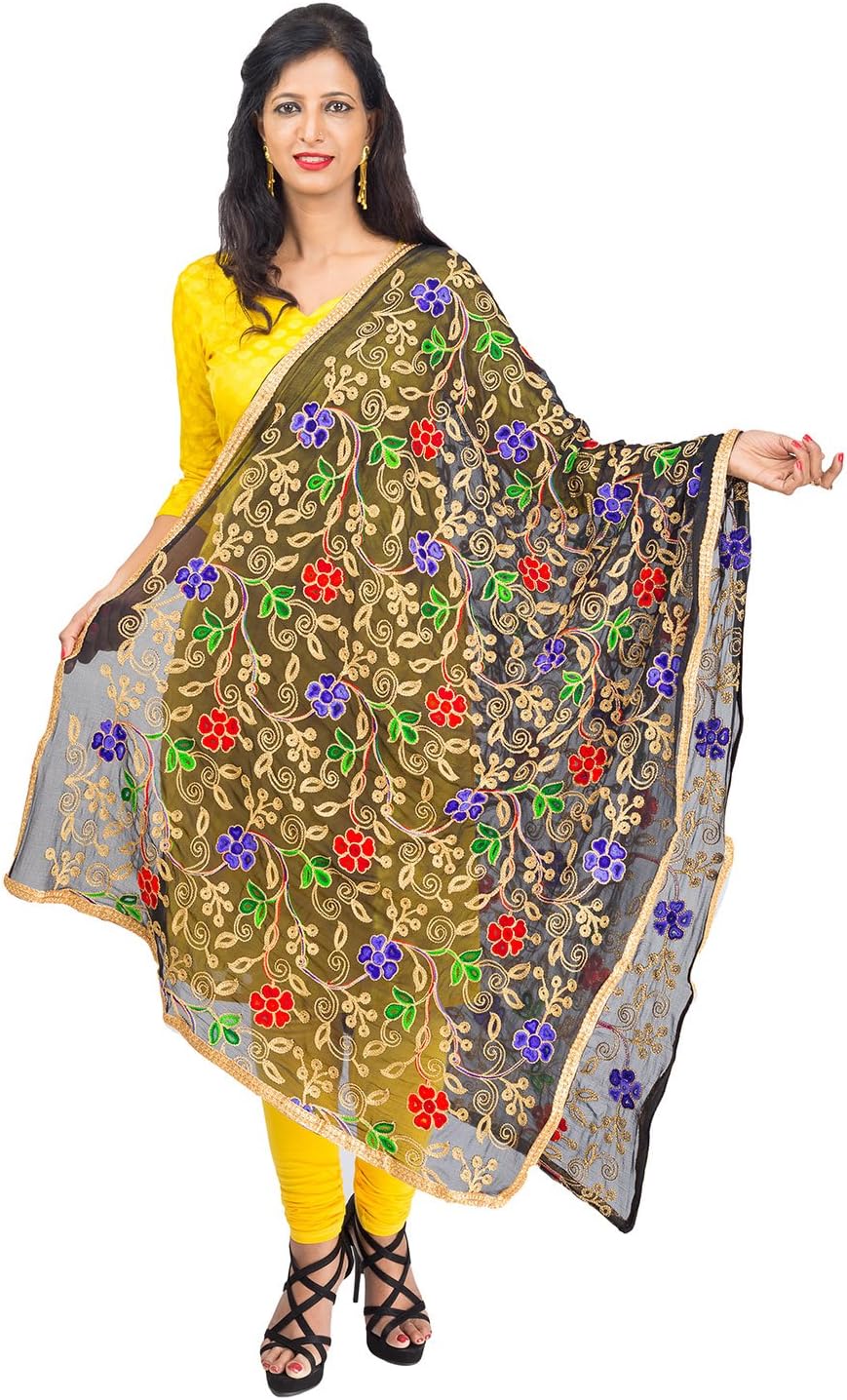 Women's Chiffon Dupatta (Black)