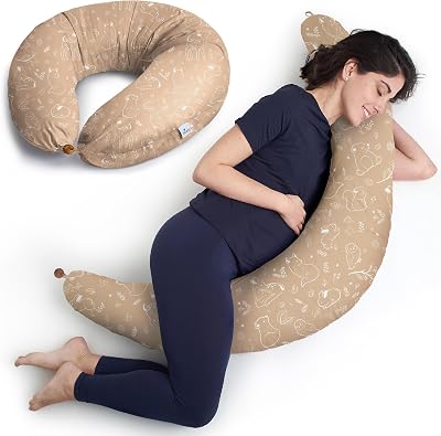 Niimo XXL Pregnancy Pillow & Nursing Pillow 100% Cotton Cover