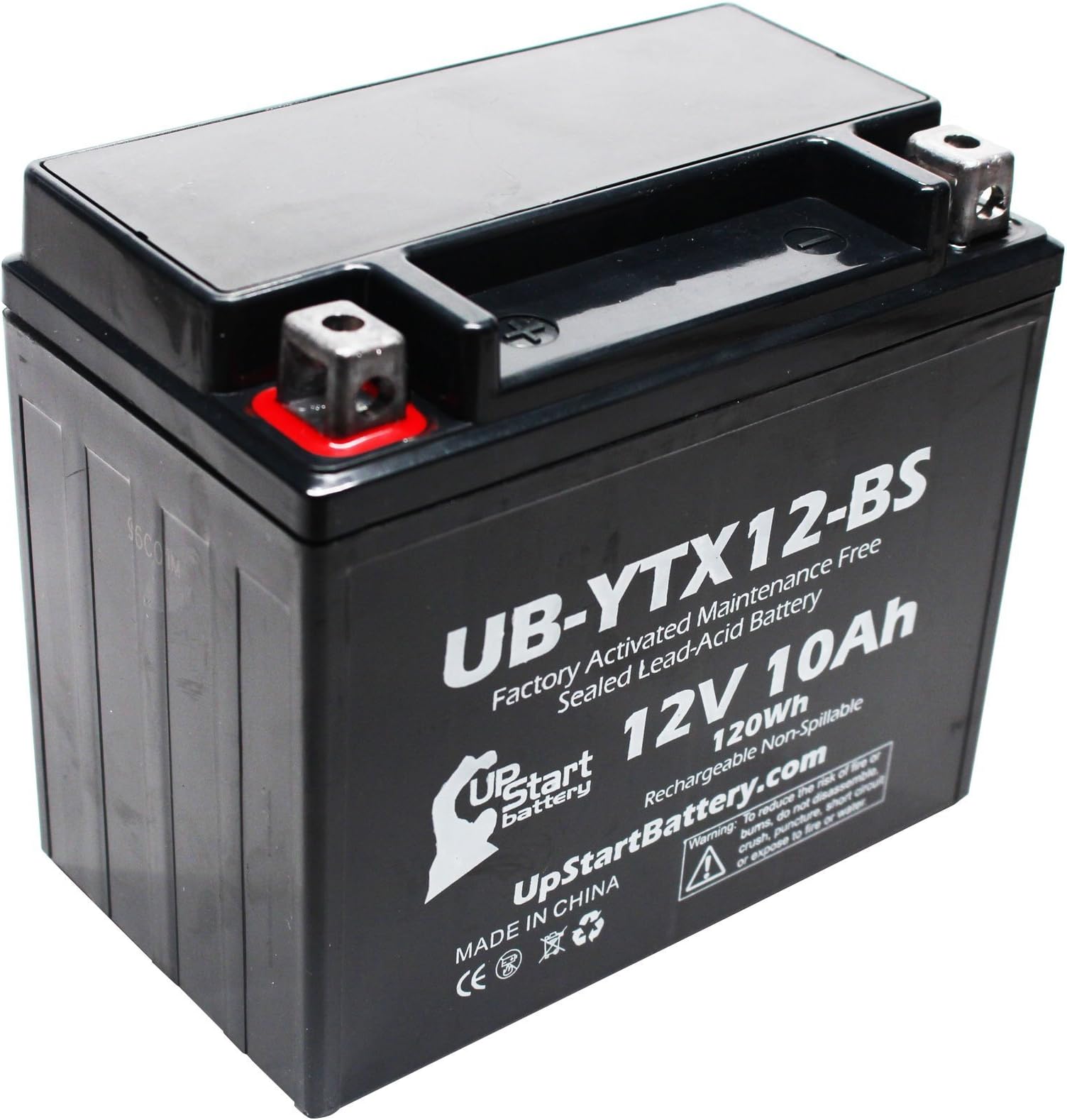 Replacement for 2012 Arctic Cat DVX300 300 CC Factory Activated, Maintenance Free, ATV Battery - 12V, 10Ah, UB-YTX12-BS