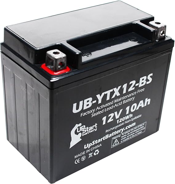 YTX12BS Battery Replacement (10Ah, 12v, Sealed) Factory Activated