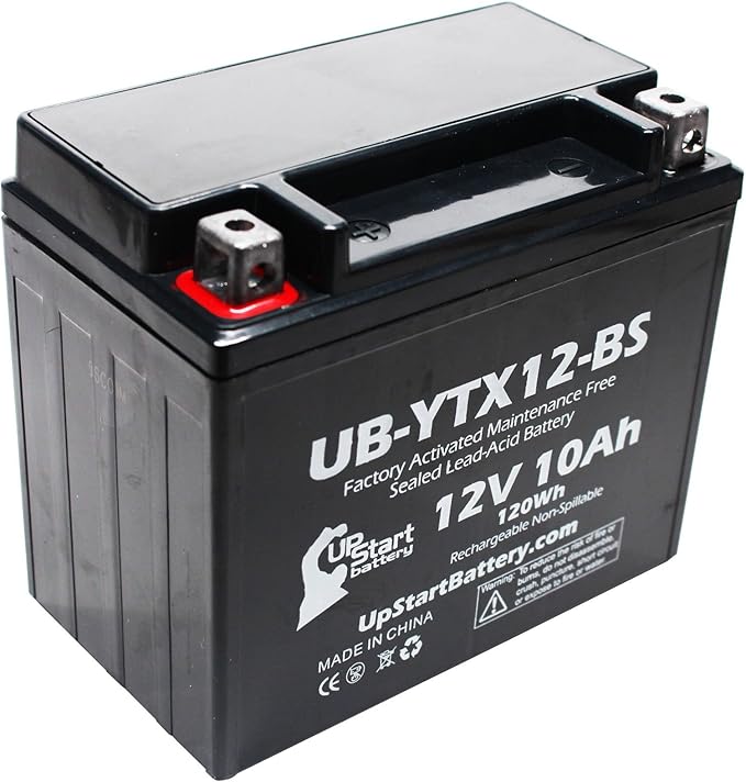 YTX12BS Battery Replacement (10Ah, 12v, Sealed) Factory Activated, Maintenance Free Battery
