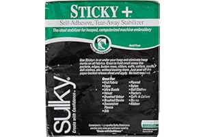Sulky 551-01 Sticky Self, 22.5-Inch by 36-Inch, Adhesive Tear/Away Stabilizer, Transparent