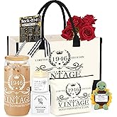 DOGMEM 40th 50th 60th Birthday Gifts for Women Tote Bag Birthday Gifts Set for Mom Wife Sister Grandma Birthday Gifts for Her