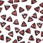 Triangle Crystal Rhinestones 10MM Point Back Glass Gems Faceted Rhinestones Jewels Embelishments with Silver Plated Back for Crafts, Jewelry Making, Clothes, Shoes, Dress Burgundy 50Pcs